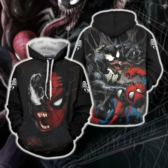 Spider-Man And Venom Unisex 3D HOODIE Christmas Gift Halloween Gift