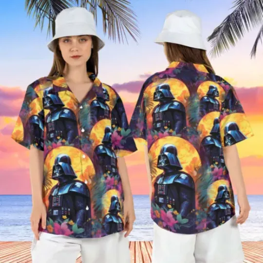 Darth Vader Sunset Mandalorian The Child Star Wars Tropical 3D HAWAII SHIRT