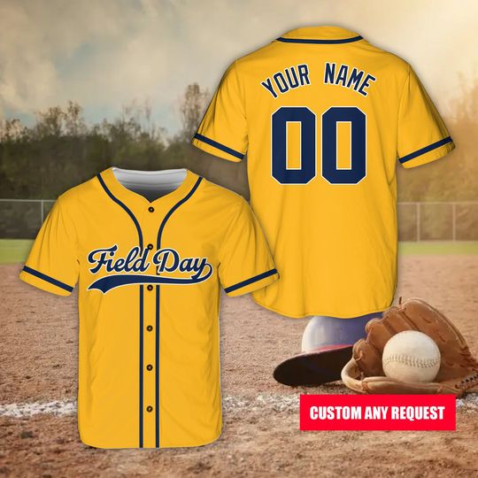 Custom Field Day Trip Baseball Jersey Personalized Field Day Let The Game Begin Jersey