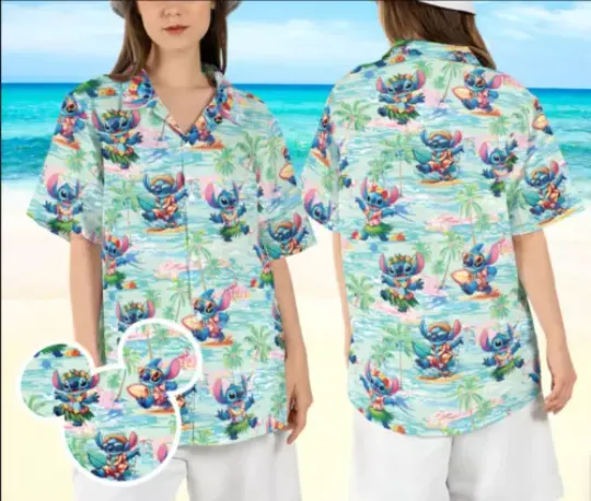 Stitch Surf Beach 3D HAWAII SHIRT Mother Day Gift All Over Print