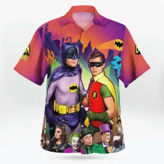 Superheroes Movie Batman Short Sleeve Button 3D HAWAII SHIRT