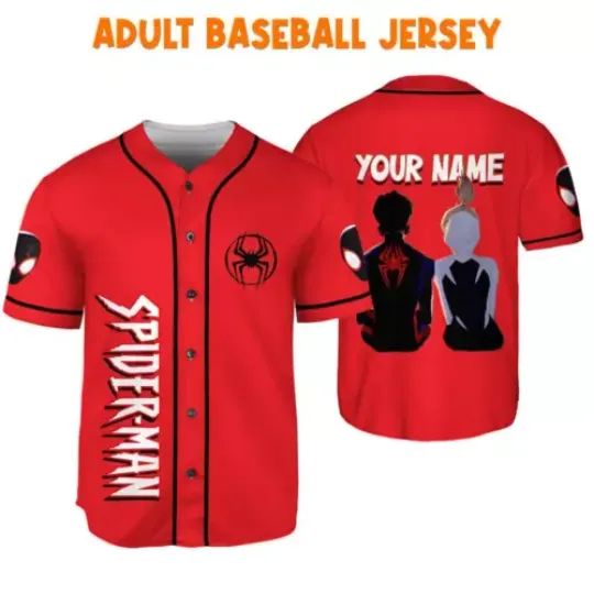 Personalized Spider Man Across The Spider Verse Couple Baseball Jersey Shirt