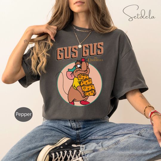 GUS GUS Cinde Comfort Colors Shirt, Disney Gus Gus Shirt, Disney Princess T-shirt, Disney Family Matching Tee Gift Ideas For Men Women