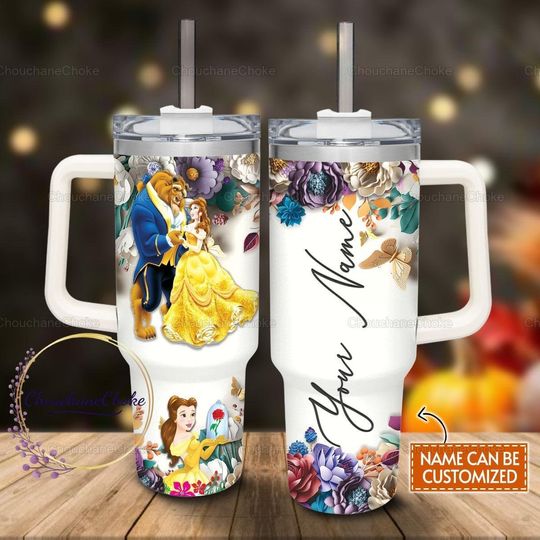 Beauty And The Beast 40oz Tumbler, Beauty And The Beast Tumbler