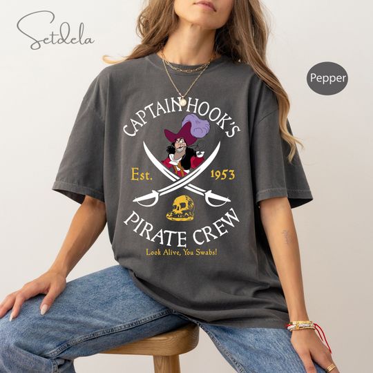 Peter Pan Captain Hook Pirate Crew Est 1953 Shirt Family Matching Walt Disney World Shirt Gift Ideas, Funny Peter Pan, Captain Hook Shirt