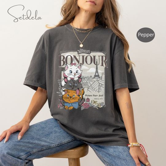 The Aristocats Comfort Colors Shirt, Marie Aristocats Shirt, Vintage Disney Cat Shirt, Animal Kingdom Shirt, Magic Kingdom Shirt.