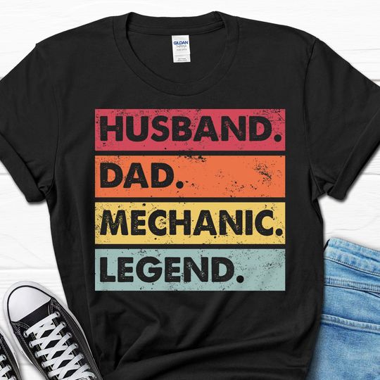 Husband Dad Mechanic Legend Gift, Father's Day Mechanic Gift, Mechanic Dad Husband Shirtr Him