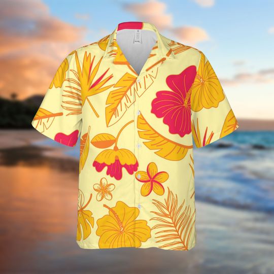 Hibiscus And Tropical Palm Vintage Hawaiian Shirts, Summer Trip Hawaii Shirt