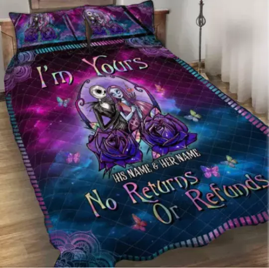 Personalized Jack And Sally I'm Yours No Returns Or Refunds Bedding Set