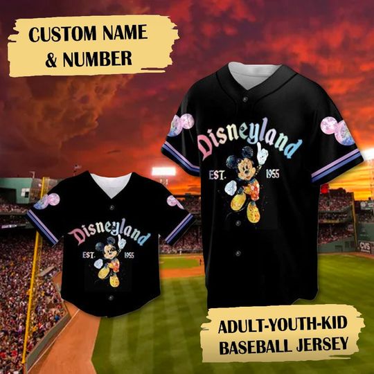 Custom Mickey Mouse Baseball Jersey, Mickey Baseball Jersey Team Gift