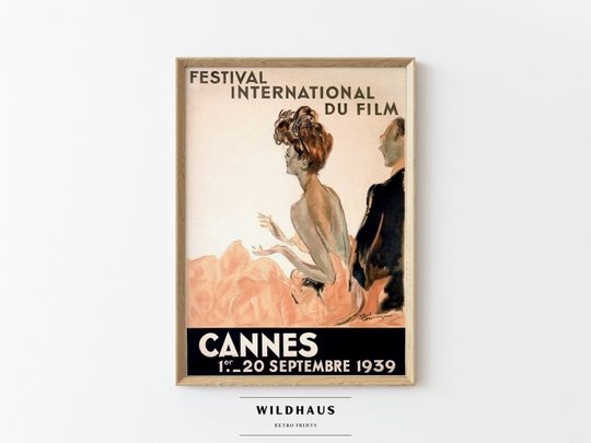 CANNES Film Festival France Vintage Travel Poster