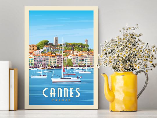 Cannes France Travel Poster / French Riviera Poster