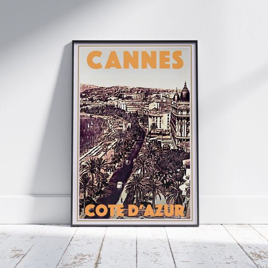 Cannes Poster La Croisette 2 by Alecse | French Travel Poster
