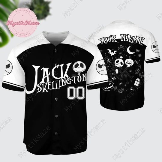 Personalized Jack Skellington Jersey Shirt, Nightmare Before Christmas Jersey