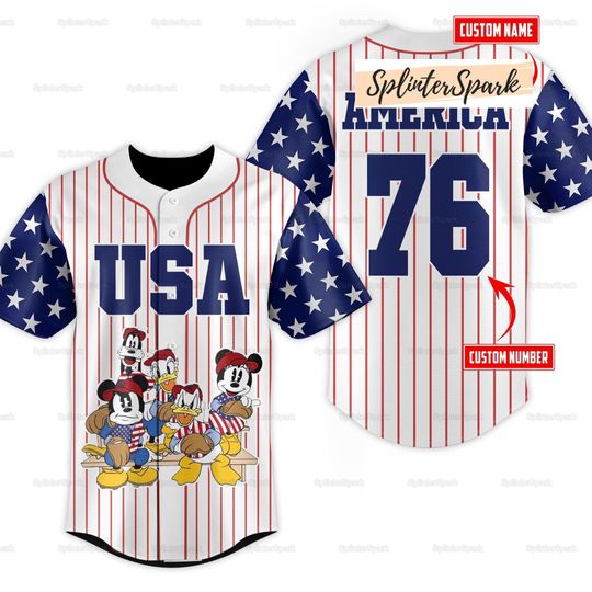 Personalize Disney Mickey And Friends Baseball Shirt, Disney Trip, Baseball Jersey Shirt