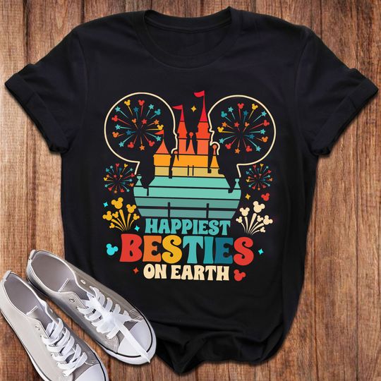 Happiest Besties On Earth Shirts, Mouse Iconic Magical Castle Shirt