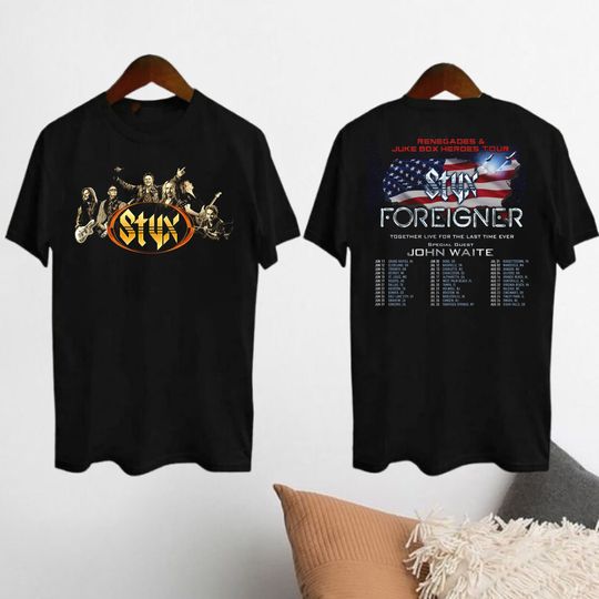 Styxs Band Tour 2024 Graphic Shirt, 2024 Styxs And Foreiner Band Concert Shirt