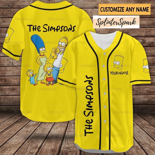 Custom The Simpsons Baseball Shirt, The Simpsons Shirt, The Simpsons Jersey Shirt