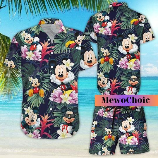 Mouse Hawaiian Shirt, Mouse Man Swim Shorts, Mouse Button Up Shirt, Hawaii Beach Shirt, Short Sleeve Shirt
