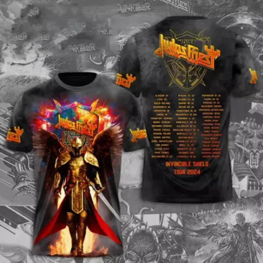 Judas Priest Invincible Shield 2024 US 3D T-Shirt