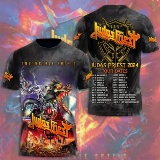 Judas Priest Band Invincible Shield 2024 Tour T-Shirt