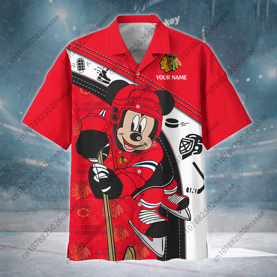 Disney Mickey Chicago Blackhawks Hawaiian Shirt