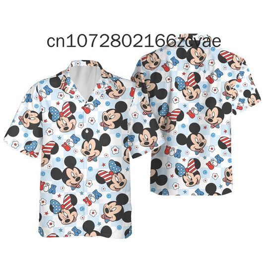 Disney Mickey and Minnie Independence Day Hawaiian Shirt