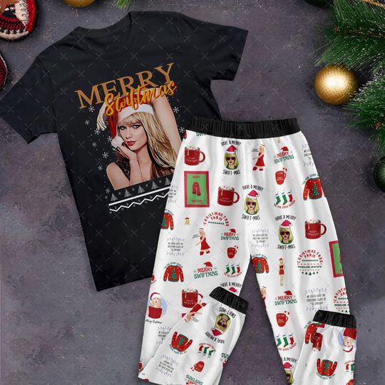 Merry Swift Christmas Pajamas Set, Personalized Family Pajamas, Family Christmas Pajamas Set