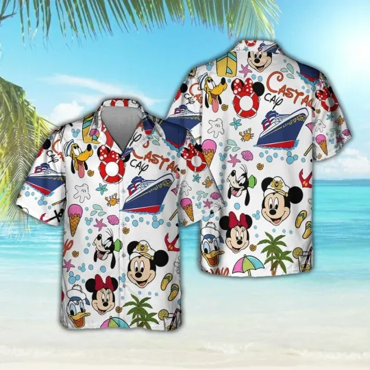 Disney Cruise Line 25th Anniversary Hawaiian Shirt  Mickey Minnie Hawaiian Shirt Beach Shirt