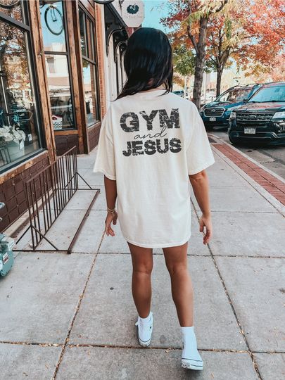 Gym and Jesus Comfort Colors Shirt, Gym Pump Cover, Christian Gym Shit