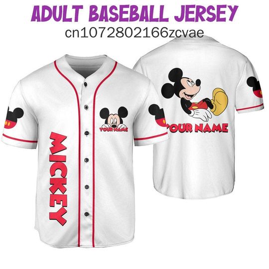 2024 New Disney Mickey Mouse Baseball Jersey  Disney Baseball Jersey Top