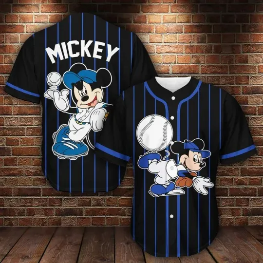 Mickey Baseball Jersey Men's Women Shirt Disney Minnie Mickey Mouse Shirt