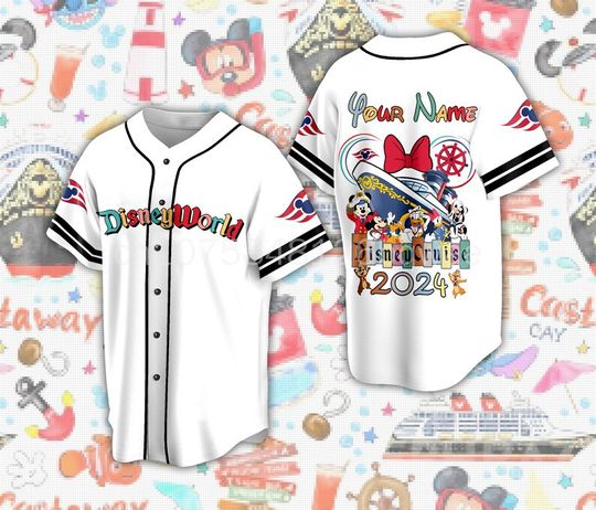 Mickey Mouse Disneyland 50th Anniversary Walt Disney World 3D Baseball Jersey Disney Baseball Jersey