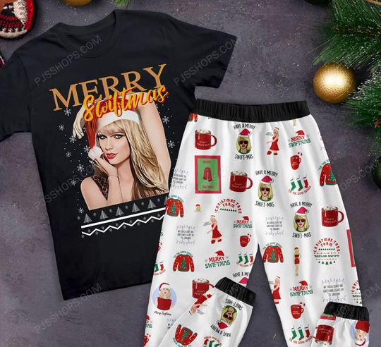 Merry Swift Christmas Pajamas Set, Personalized Family Pajamas, Family Christmas Pajamas Set