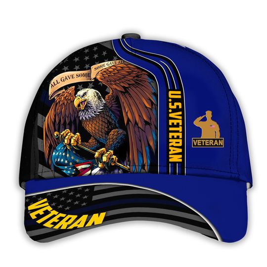 All Gave Some U.S Veteran Cap, Proud Veteran Hat, Baseball Eagle Flag Cap, Military Cap Gift For Dad