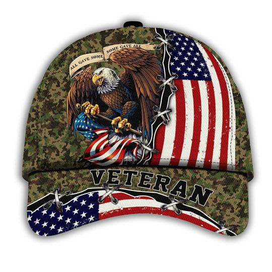 All Gave Some Some Gave All Veteran Cap, Proud Veteran Hat, Adjustable Baseball Cap, Military Cap Gift For Dad
