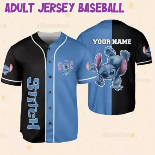 Personalized Stitch Baseball Shirt Disney Sports Outfits, Gifts For Fans Disney