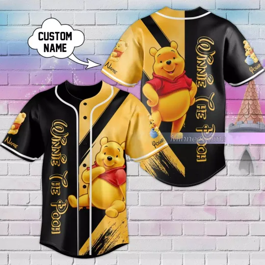 Pooh Baseball Shirt, Winnie The Pooh Shirt, Personalized Pooh Shirt