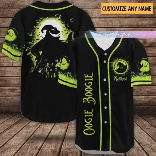 Personalized Oogie Jersey, Oogie Boogie Baseball Shirt, Nightmare Gift For