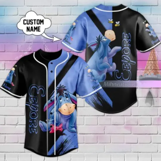 Personalized Eeyore Baseball Shirt, Disney Eeyore Jersey, Eeyore Gift