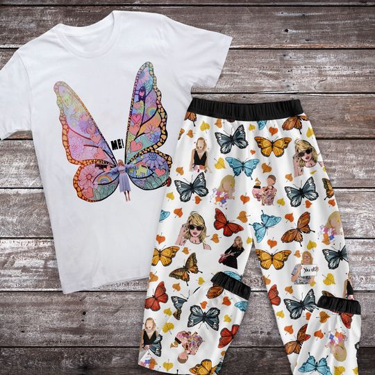 Taylor Butterfly Pajamas Set, Family Christmas Pajamas Set