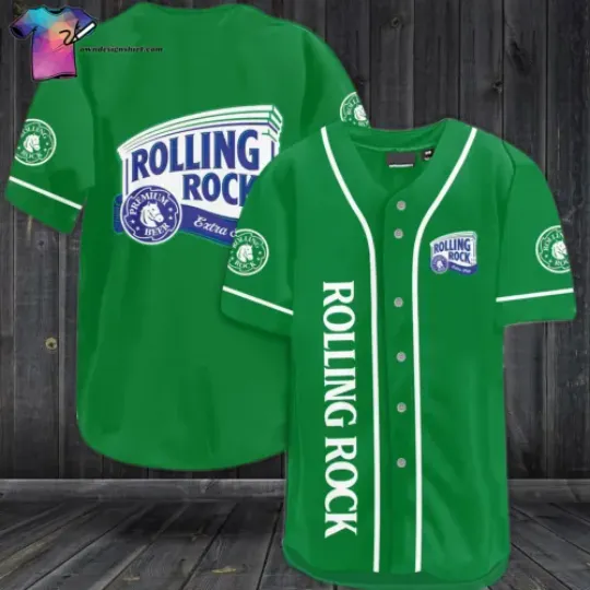 Rolling Rock Beer All Over Print Baseball Shirt Best Gift