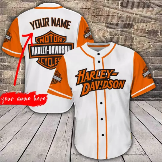 HOT! Personalized Name Harley-Dadvison  3D Printed Baseball Shirt