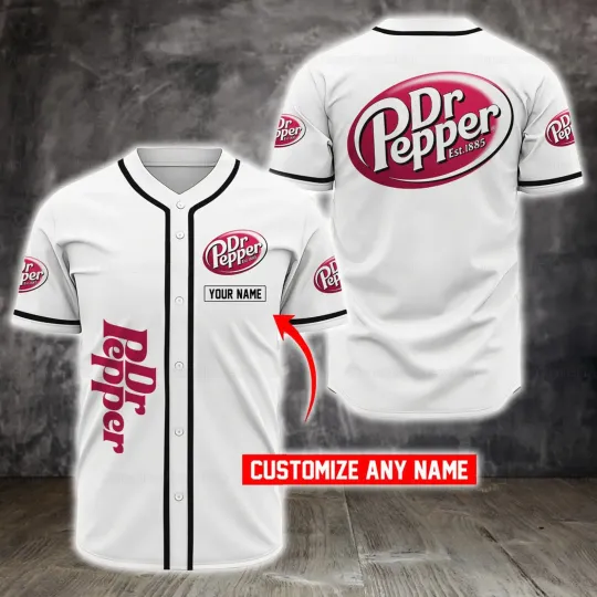 Personalized Dr Pepper All Over Print Baseball Shirt Best Gift