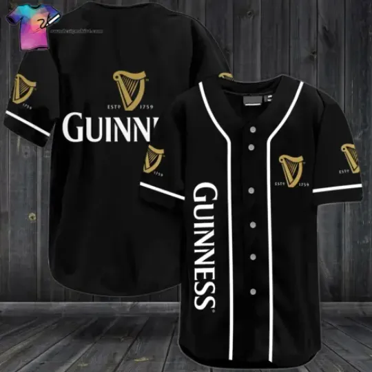 Personalized Guinness Beer All Over Print Baseball Shirt Best Gift
