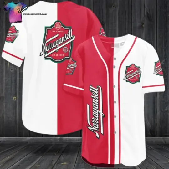 Personalized Narragansett Beer All Over Print Baseball Shirt Best Gift