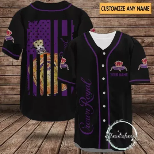 Personalized  Crown Royal Baseball Shirt, Whiskey Jersey Shirt