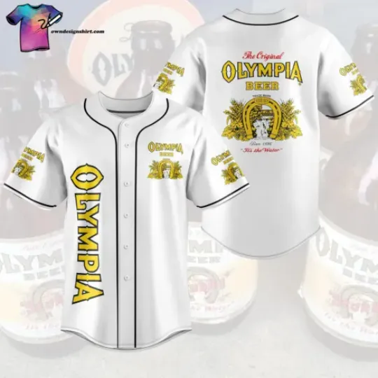 Personalized Olympia Brewing All Over Print Baseball Shirt Best Gift