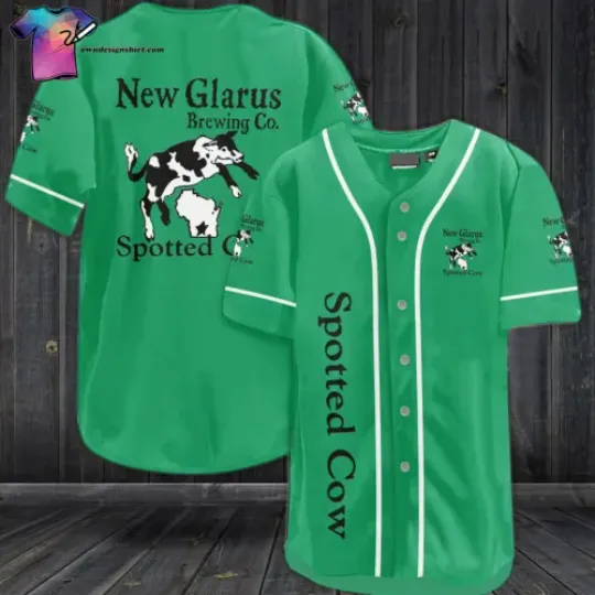 Personalized Spotted Cow Beer All Over Print Baseball Shirt Best Gift