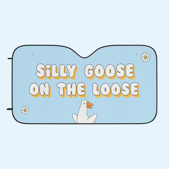 Blue Silly Goose On The Loose Car Sun Shades